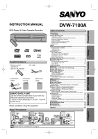 Sanyo DVW-7100A - Owners Manual 